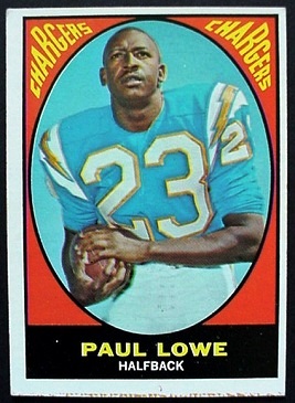 Paul Lowe 1967 Milton Bradley football card