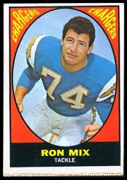 Ron Mix 1967 Milton Bradley football card