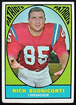 Nick Buoniconti 1967 Milton Bradley football card
