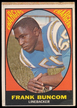 Frank Buncom 1967 Milton Bradley football card