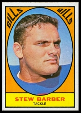 Stew Barber 1967 Milton Bradley football card