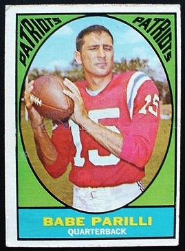 Babe Parilli 1967 Milton Bradley football card