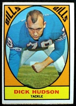 Dick Hudson 1967 Milton Bradley football card
