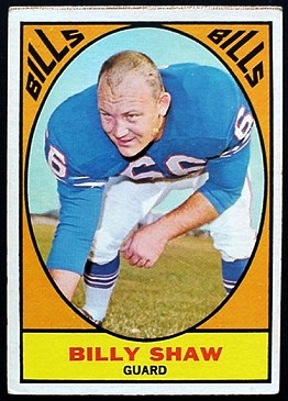 Billy Shaw 1967 Milton Bradley football card