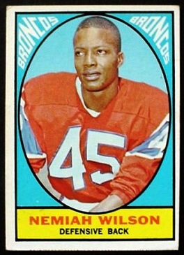 Nemiah Wilson 1967 Milton Bradley football card