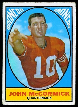 John McCormick 1967 Milton Bradley football card