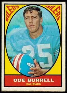 Ode Burrell 1967 Milton Bradley football card