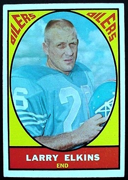 Larry Elkins 1967 Milton Bradley football card