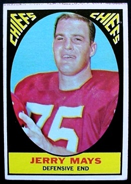 Jerry Mays 1967 Milton Bradley football card Jerry Mays 1967 Milton Bradley football card