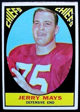 Jerry Mays 1967 Milton Bradley football card