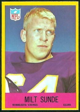 Milt Sunde 1967 Philadelphia football card