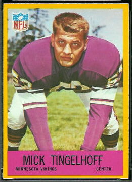 Mick Tingelhoff 1967 Philadelphia football card