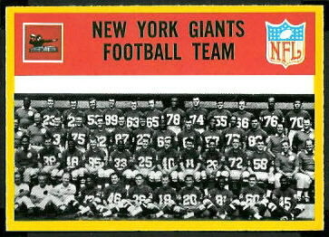 New York Giants Team 1967 Philadelphia football card