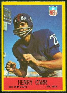 Henry Carr 1967 Philadelphia football card