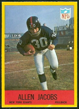 Allen Jacobs 1967 Philadelphia football card