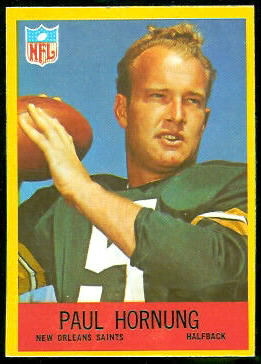 Paul Hornung 1967 Philadelphia football card Paul Hornung 1967 Philadelphia football card