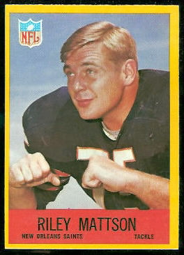 Riley Mattson 1967 Philadelphia football card