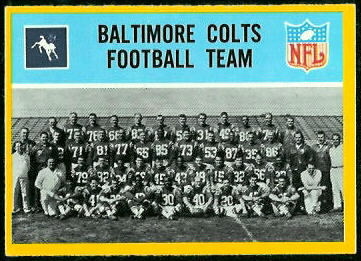 Baltimore Colts Team 1967 Philadelphia football card