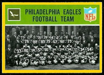 Philadelphia Eagles Team 1967 Philadelphia football card