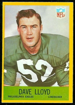 Dave Lloyd 1967 Philadelphia football card