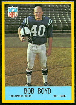 Bob Boyd 1967 Philadelphia football card