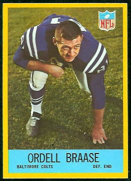 Ordell Braase 1967 Philadelphia football card