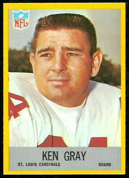 Ken Gray 1967 Philadelphia football card
