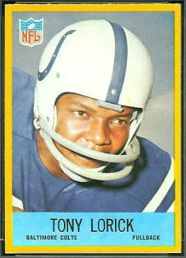 Tony Lorick 1967 Philadelphia football card Tony Lorick 1967 Philadelphia football card