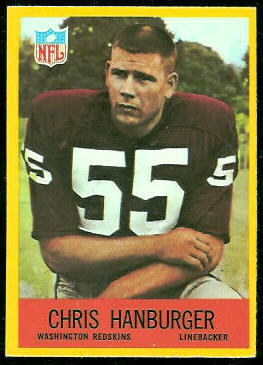 Chris Hanburger 1967 Philadelphia football card