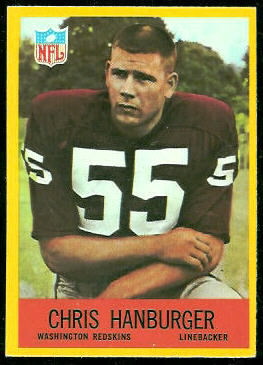 Chris Hanburger 1967 Philadelphia football card Chris Hanburger 1967 Philadelphia football card