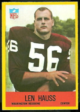 Len Hauss 1967 Philadelphia football card Len Hauss 1967 Philadelphia football card