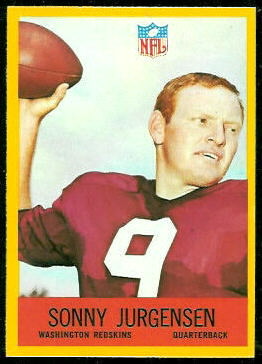 Sonny Jurgensen 1967 Philadelphia football card Sonny Jurgensen 1967 Philadelphia football card