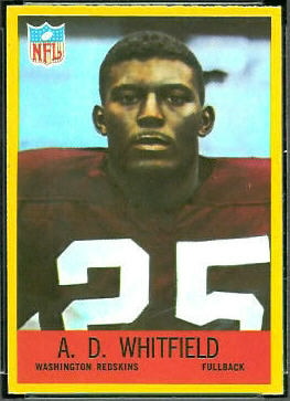A.D. Whitfield 1967 Philadelphia football card A.D. Whitfield 1967 Philadelphia football card
