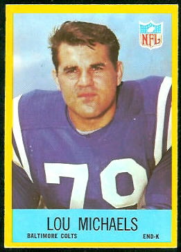 Lou Michaels 1967 Philadelphia football card Lou Michaels 1967 Philadelphia football card