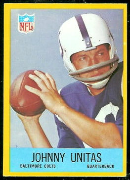 John Unitas 1967 Philadelphia football card