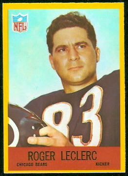 Roger LeClerc 1967 Philadelphia football card