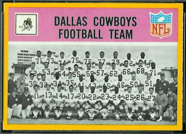 Dallas Cowboys Team 1967 Philadelphia football card