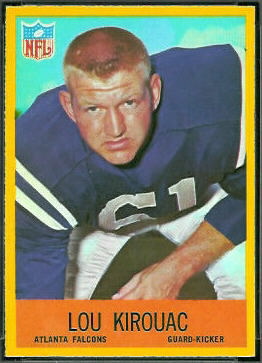 Lou Kirouac 1967 Philadelphia football card