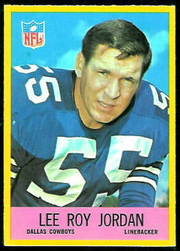 Lee Roy Jordan 1967 Philadelphia football card Lee Roy Jordan 1967 Philadelphia football card