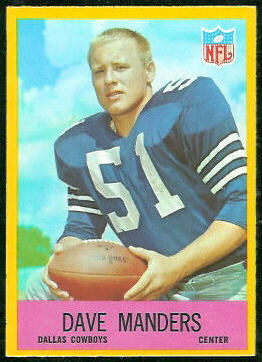 Dave Manders 1967 Philadelphia football card