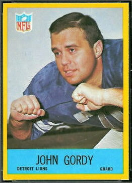 John Gordy 1967 Philadelphia football card