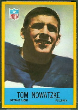 Tom Nowatzke 1967 Philadelphia football card