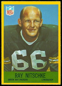 Ray Nitschke 1967 Philadelphia football card