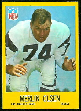 Merlin Olsen 1967 Philadelphia football card Merlin Olsen 1967 Philadelphia football card