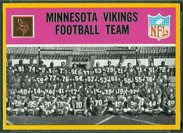 Minnesota Vikings Team 1967 Philadelphia football card