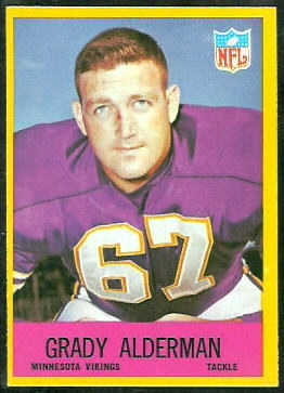 Grady Alderman 1967 Philadelphia football card Grady Alderman 1967 Philadelphia football card