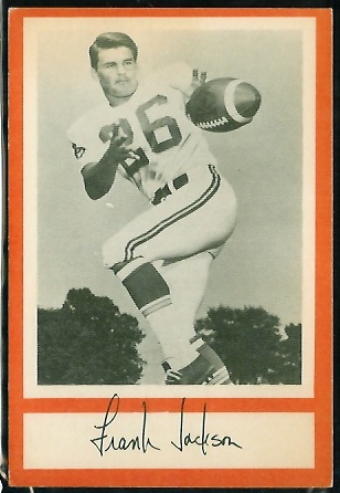 Frank Jackson 1967 Royal Castle Dolphins football card