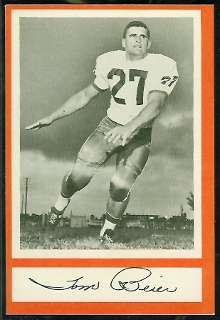 Tom Beier 1967 Royal Castle Dolphins football card