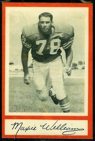 Maxie Williams 1967 Royal Castle Dolphins football card Maxie Williams 1967 Royal Castle Dolphins football card