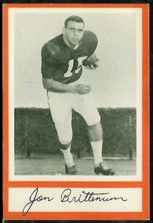 Jon Brittenum 1967 Royal Castle Dolphins football card